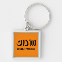 JDM Equipped premium keychain square orange