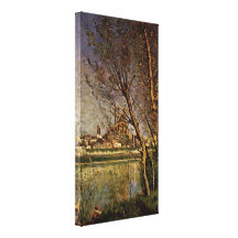 Jean-Baptiste-Camille Corot - Cathedral of Mantes Stretched Canvas Print