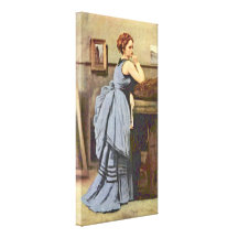 Jean-Baptiste-Camille Corot - Woman in Blue Canvas Print