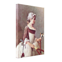 Jean-Baptiste Chardin - Girl with shuttlecock Canvas Prints