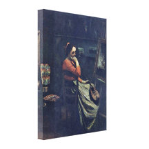 Jean-Baptiste Corot - Woman with a Mandolin Stretched Canvas Prints