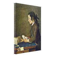 Jean-Baptiste-Simeon Chardin - The House of Cards Stretched Canvas Print