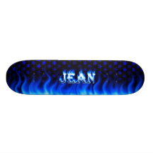 Jean blue fire Skatersollie skateboard.