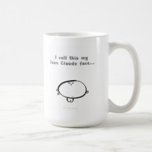 jean claude face mug