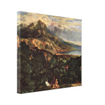 Jean-Francois Millet - Italian coastal scenery Canvas Print