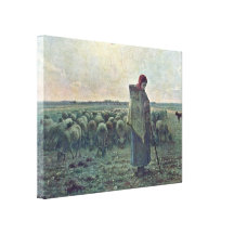 Jean-Francois Millet - The Shepherdess Canvas Prints
