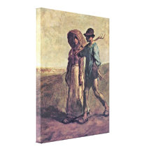 Jean-Francois Millet - way to work Stretched Canvas Prints