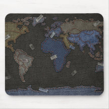 Jeans World Map Mouse Pads