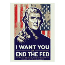 Jefferson End The Fed Postcards