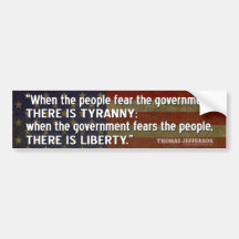 Jefferson Quote: Liberty vs. Tyranny Bumper Sticker