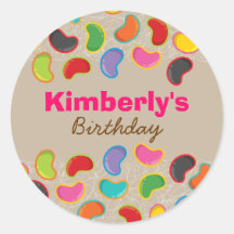 Jellybean Pop Birthday Gift Favours Label Sticker