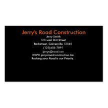 Jerry's Road Construction Business Card Templates