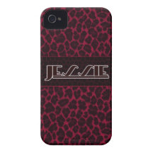 Jessie Hot Pink Leopard Print Iphone 4s Case iPhone 4 Case-Mate Case
