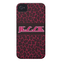 Jessie Hot Pink Leopard Print IPhone Case iPhone 4 Cover