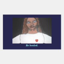 JESUS:  Be healed Rectangular Stickers