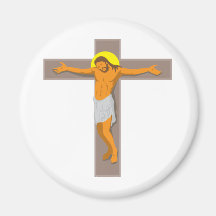 jesus christ on cross retro refrigerator magnets