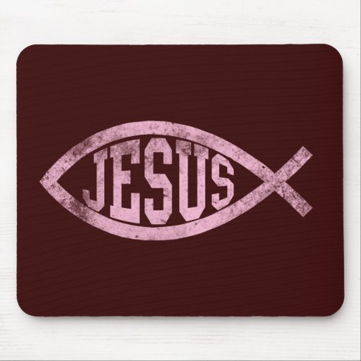 Jesus Fish Ichthys Christian Catholic Mousepas Mousepads