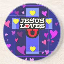 JESUS LOVES YOU DRINK COASTER