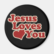 Jesus Loves you for Christians Fridge Magnet