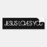 Jesus Loves You Grunge Font Bumper Stickers