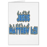 Jesus Matthew 1:21 Greeting Cards