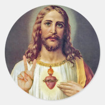 Jesus Peace Sign Round Stickers
