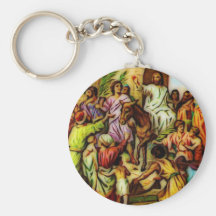 Jesus Rides the Donkey into Jerusalem Keychains