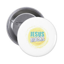 Jesus Rocks 8 Yellow Pin