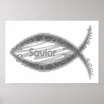 Jesus Saviour Fish Symbol Poster