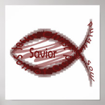Jesus Saviour Fish Symbol Print