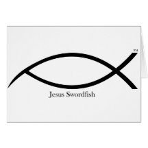 jesus swordfish-01 greeting cards