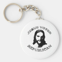 Jesus votes Republican Faded.png Keychain