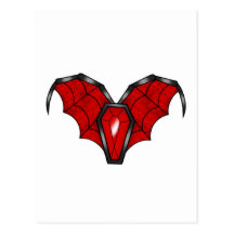 Jewel coffin with wings postcards