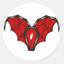 Jewel coffin with wings round sticker