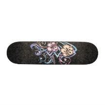 Jewel Hibiscus Custom Skateboard