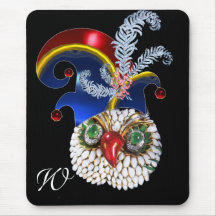 JEWEL OWL , ELF HAT WITH DIAMOND FEATHERS MONOGRAM MOUSEPADS