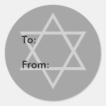 Jewish Star gift label Round Stickers