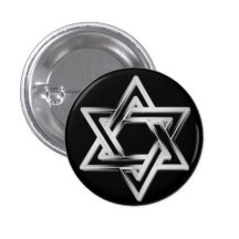 Jewish Star of David Shines Button