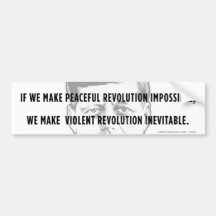 JFK Peaceful Revolution Quote Bumper Sticker