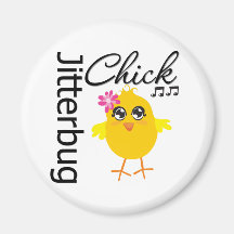 Jitterbug Chick Refrigerator Magnet