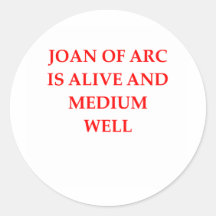 joan of arc round stickers