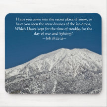Job 38:22-23 Snowy Peak Mousepad