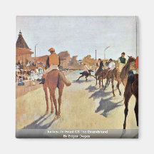 Jockeys In Front Of The Grandstand By Edgar Degas Fridge Magnets