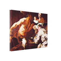 Johann Liss - Satyr with Peasants Canvas Prints