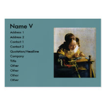 Johannes Vermeer's The Lacemaker (circa 1670) Business Cards