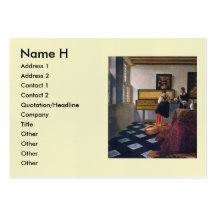 Johannes Vermeer's The Music Lesson (circa1663) Business Card Templates