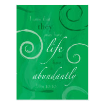 John 10:10 - Life Abundant Postcard