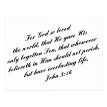 John 3:16 Bible Verse (KJV) Post Card