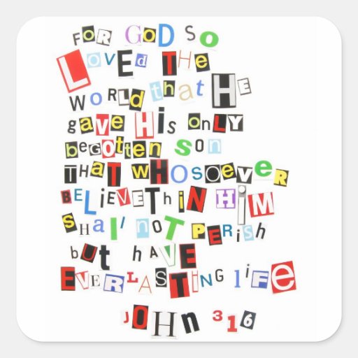 John 3:16 Square Sticker