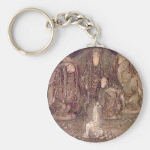 John Bauer - Trolls with an abducted princess Key Chains